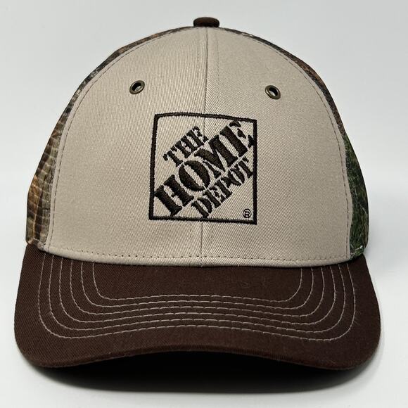 The Home Depot Trucker Hat Baseball Cap Hunting Camouflage Mesh Snapback Brown - Picture 1 of 9